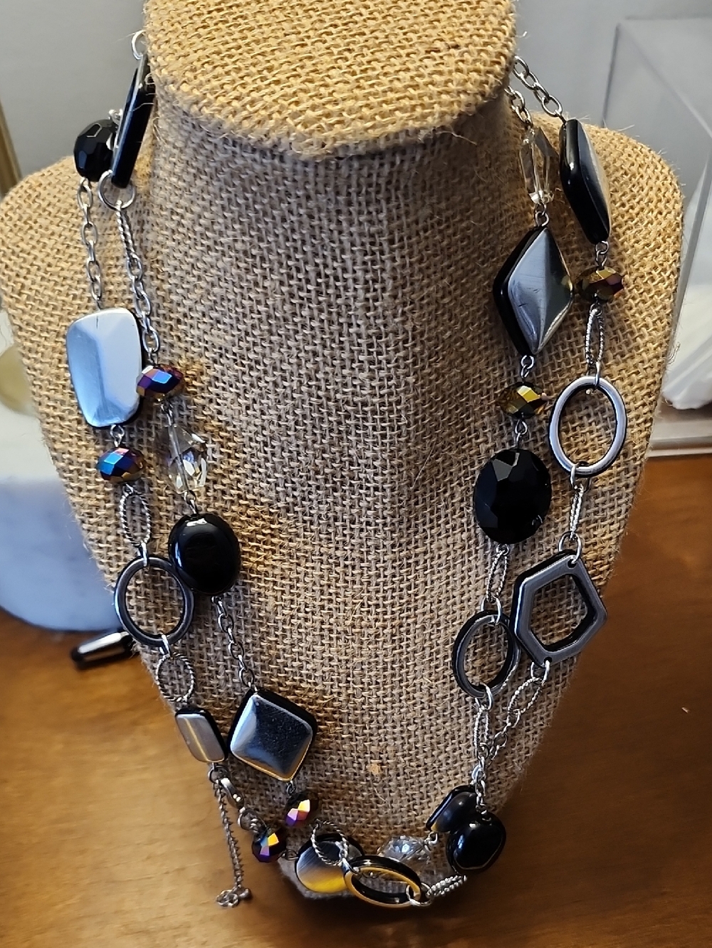 Lua Sophia Elegant Black Multi-Shape Women's Necklace